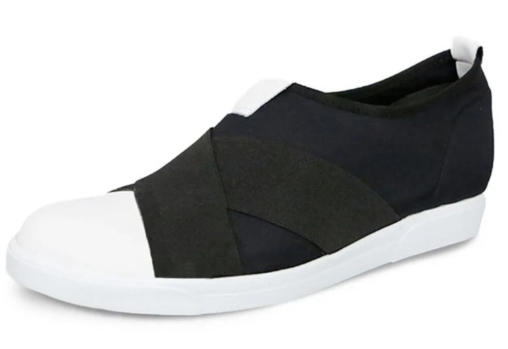 Munro Womens Anjela Casual Sneakers Size 6 Wide Black Slip On NIB